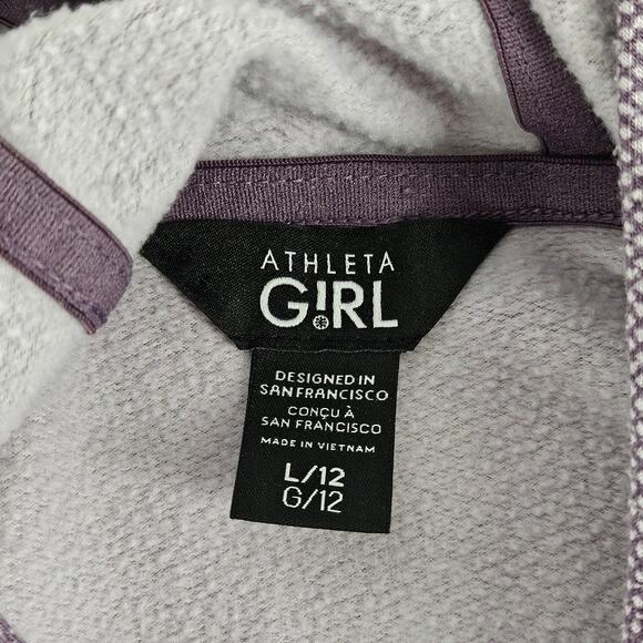 ATHLETA GIRL IN YOUR ZONE PURPLE MODAL BLEND HOODIE SWEATSHIRT - SIZE LARGE (12) - Picture 6 of 8